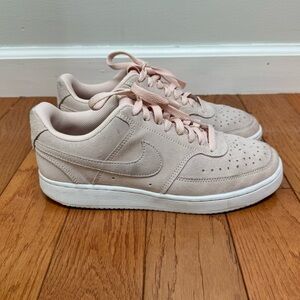 Nike Court Vision Low Top Light Pink Suede Size 8.5‎